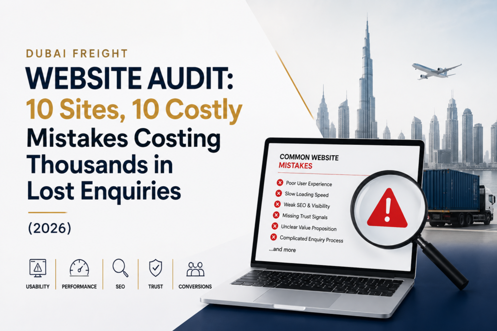 Dubai Freight Website Audit: 10 Sites, 10 Costly Mistakes Costing Thousands in Lost Enquiries (2026)