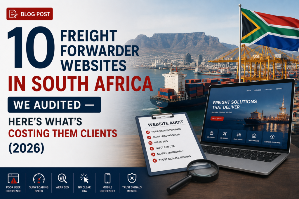 We Audited 10 Freight Forwarder Websites in South Africa — Here's What's Costing Them Clients (2026)