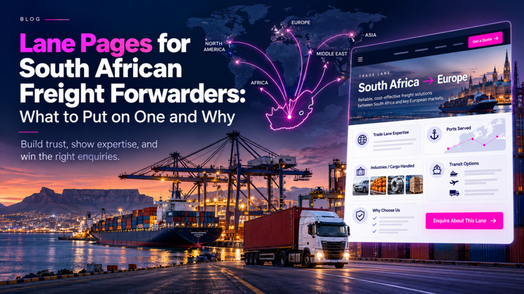 Lane Pages for South African Freight Forwarders: What to Add