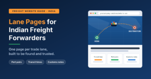 lane pages for Indian freight forwarders